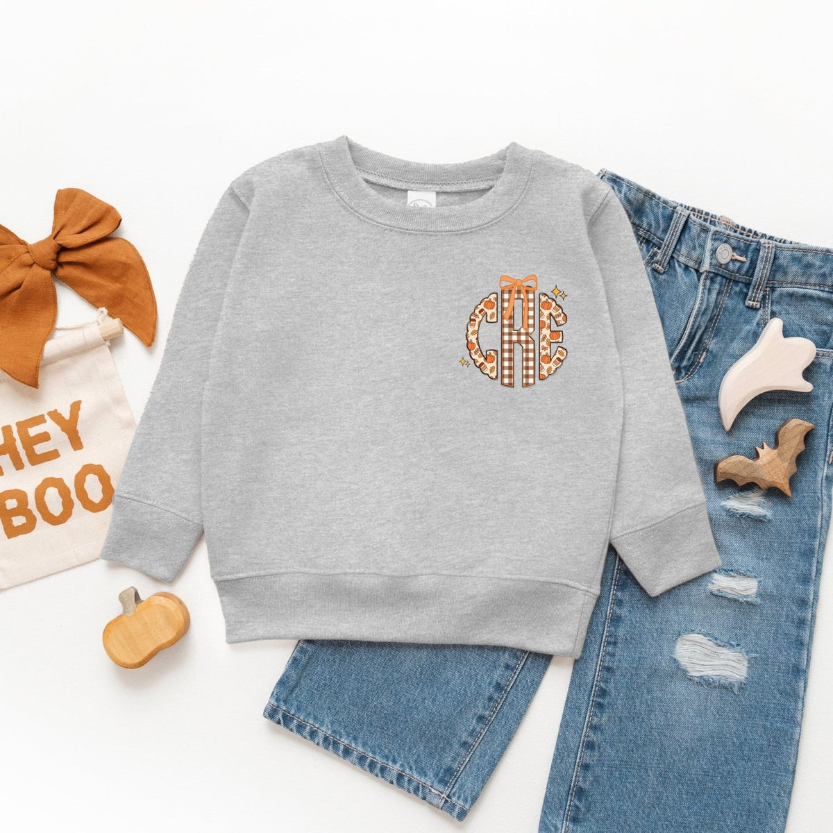 Pocket Personalized Fall Monogram Sweatshirts for Girls, Cute Fall Sweaters - Gifts Are Blue