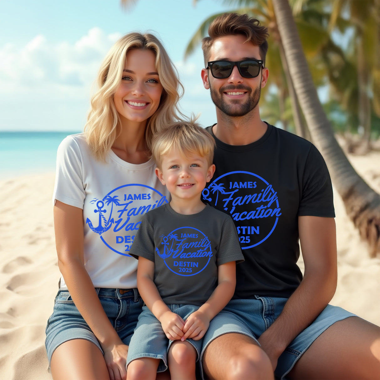 These custom family reunion beach shirts are perfect for family events and cruise vacations.