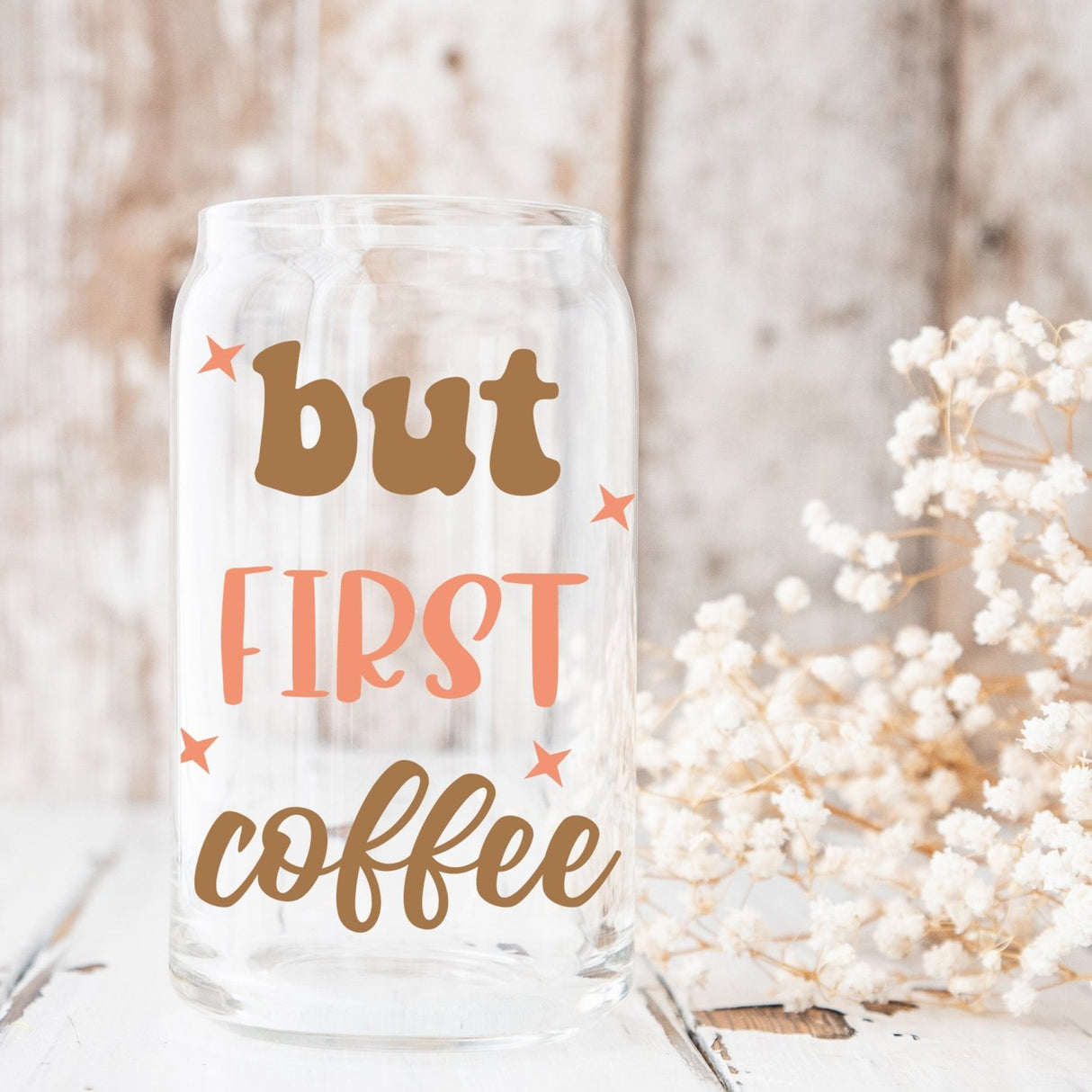 This iced coffee glass tumbler can be used for all sorts of drinks including smoothies, sodas, lemonade and more. Gift for friends, mom, sisters, daughters, teachers and more.
