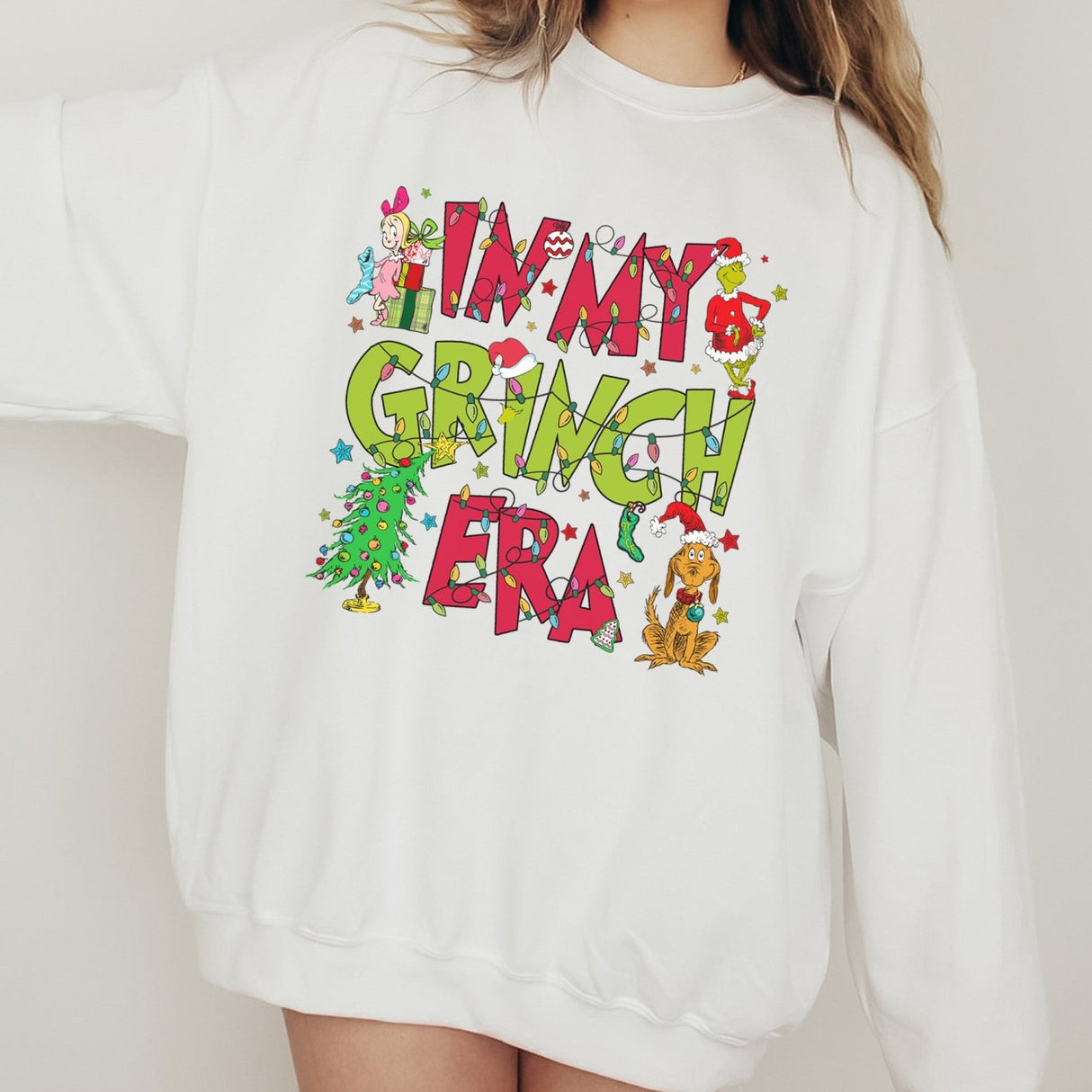 Cute Mystery Grinch Christmas Sweatshirt and 20oz Tumbler Bundle - Gifts Are Blue