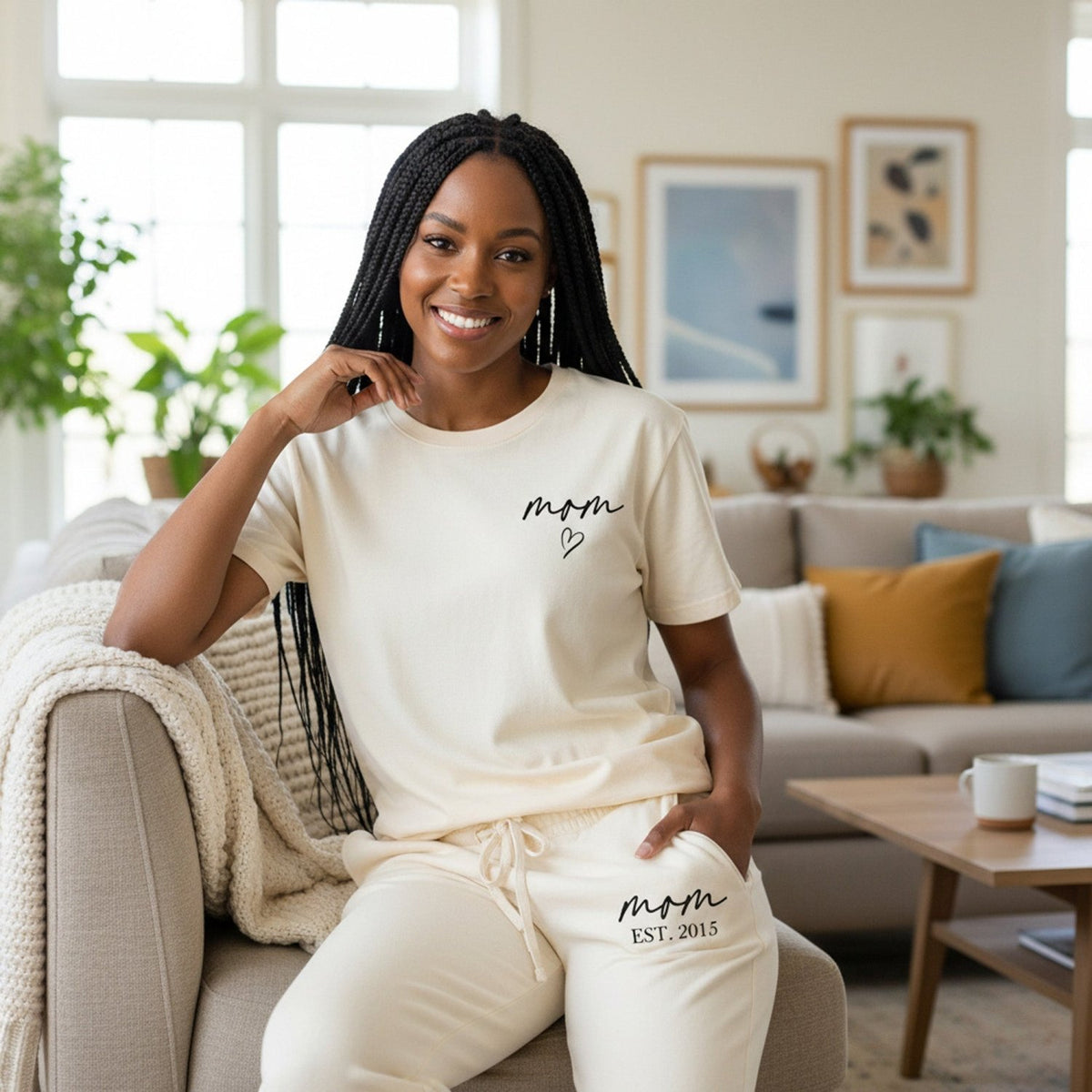 Comfort Colors Personalized Mom Lounge Set, Custom Loungewear Gift for Her and Mother’s Day - Gifts Are Blue