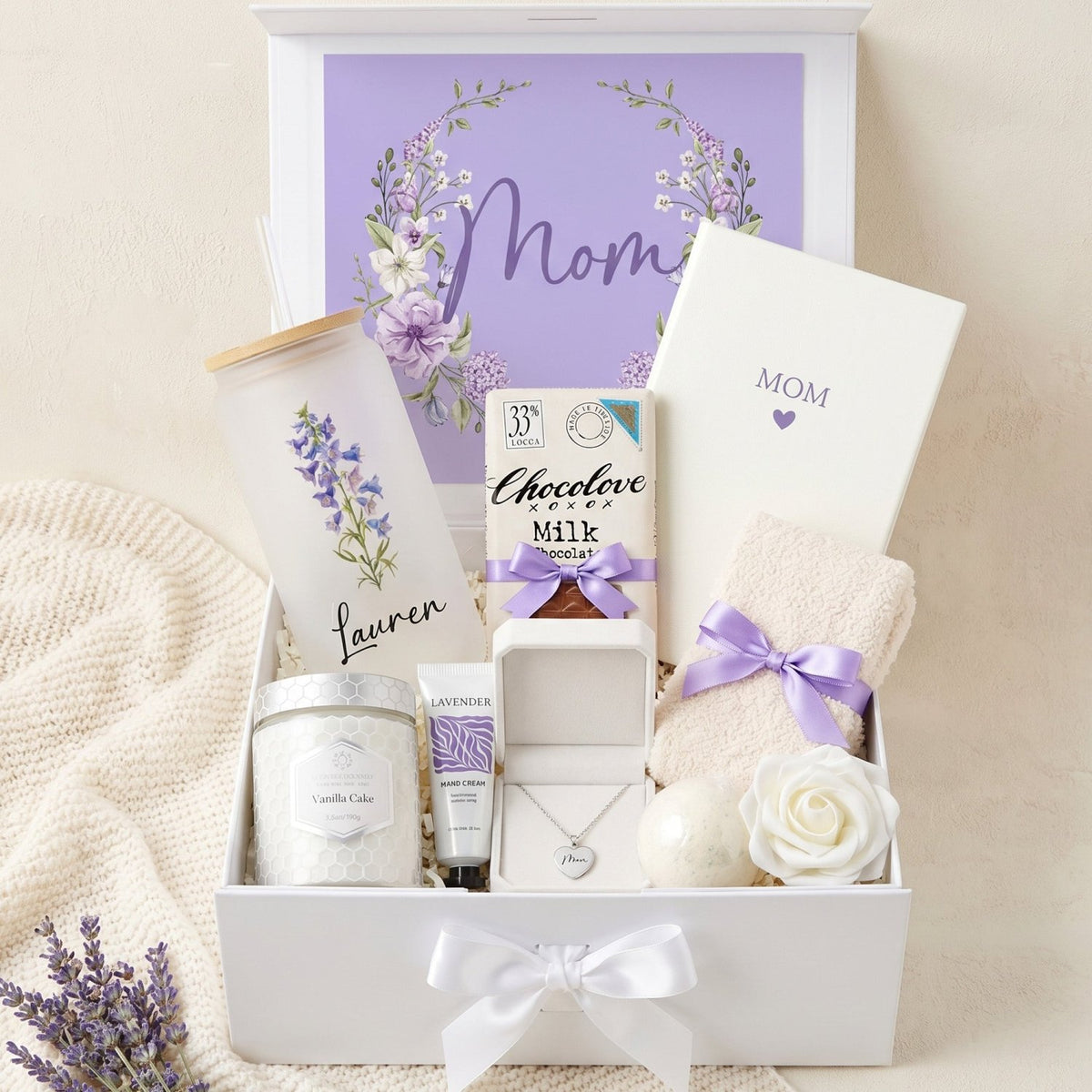 Bloom and Beloved Personalized Gift Box for Mom - Birth Month Flower Tumbler - Gifts Are Blue