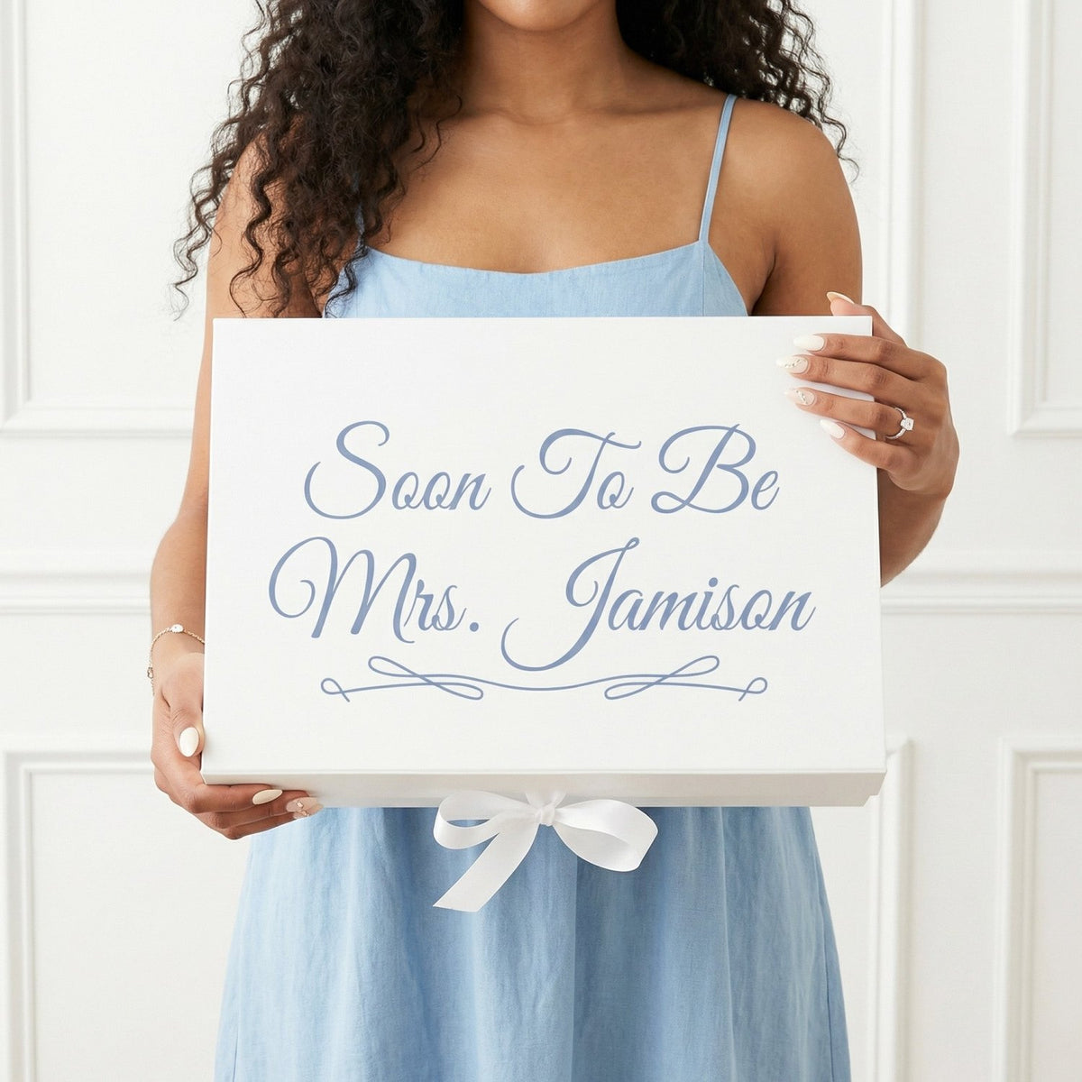 Dusty Blue Engagement Gift Box for Bride - The Best Yes Ever Gift Set - Gifts Are Blue