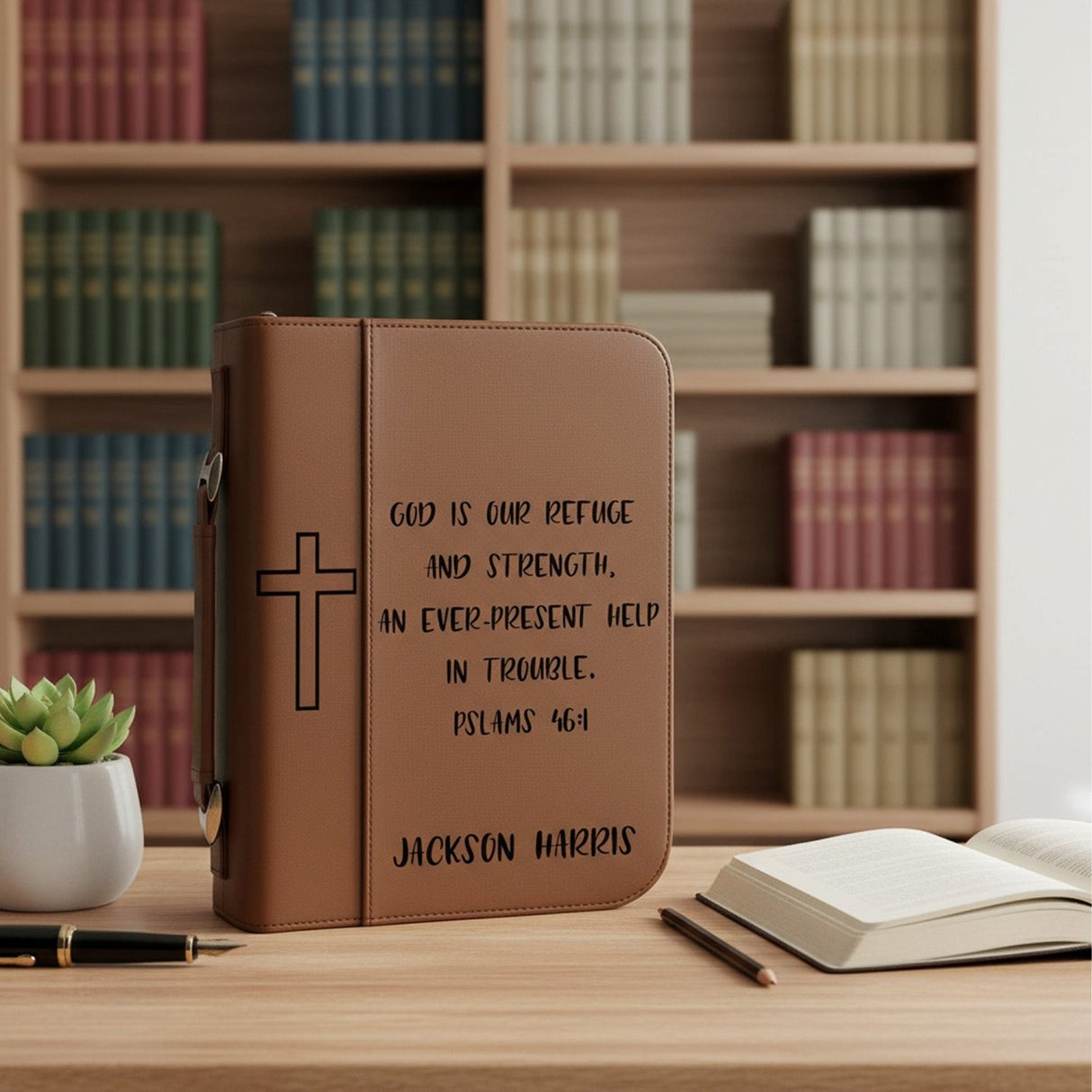 Verse w Name and Symbol Personalized Bible Covers, Christian Gifts - Gifts Are Blue