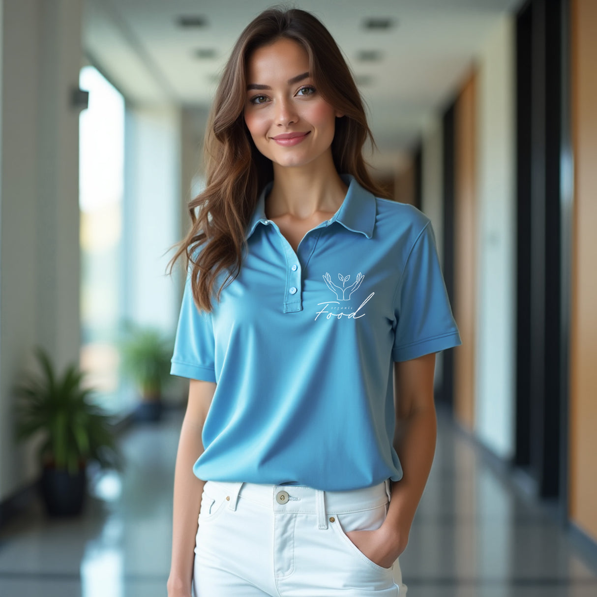Cute Custom logo polos for employees. Fresh business owner polos.