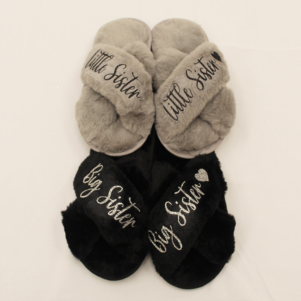 Cute and Fluffy Girls Personalized Slippers for Birthday Gifts and Dance Recitals