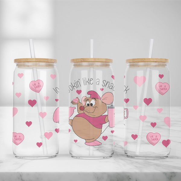 Valentines Day Glass Iced Coffee Tumblers in Multiple Designs - Gifts Are Blue