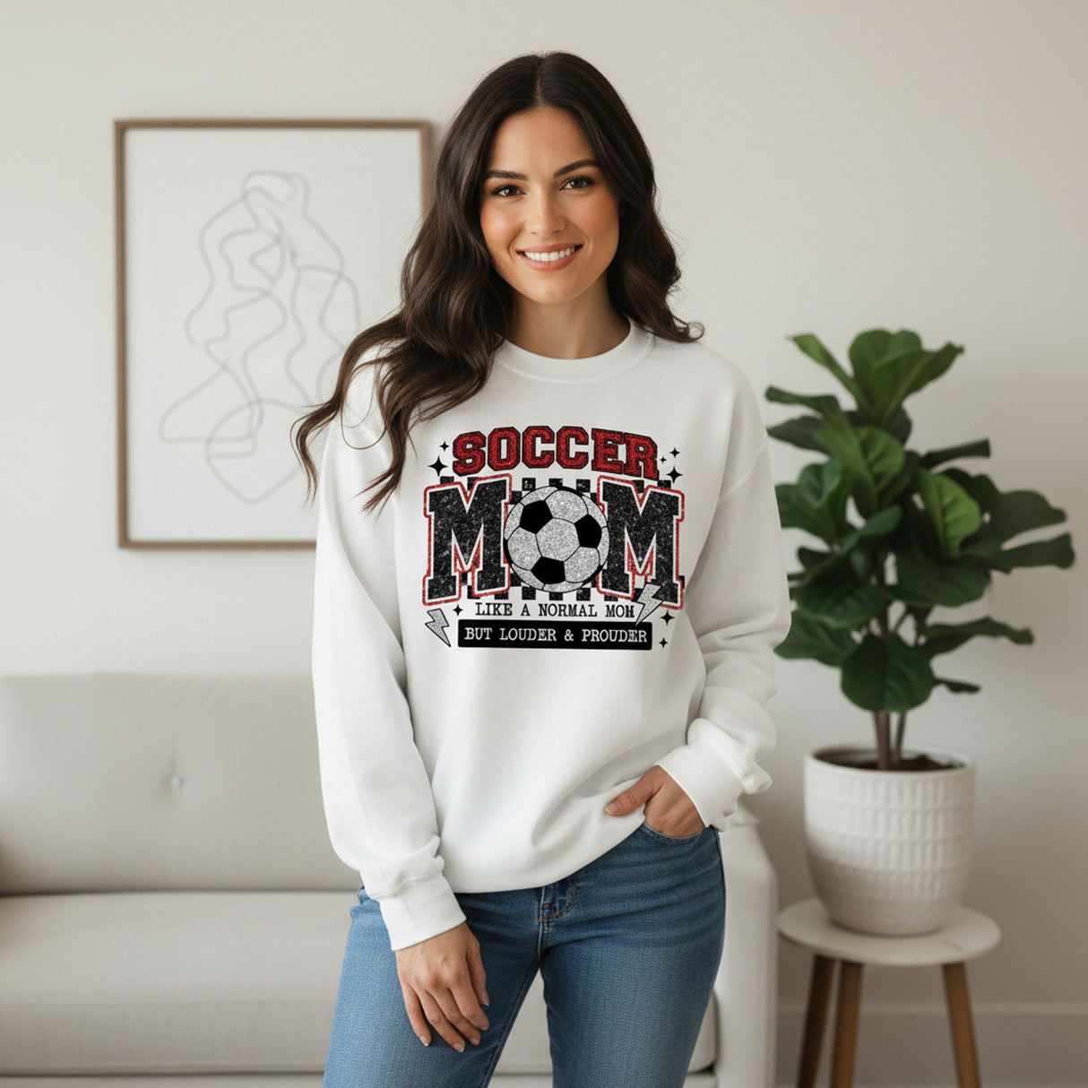 Custom Soccer Mom Sweatshirt, Trendy Crewneck Soft Game Day Shirt, Gifts for Mom