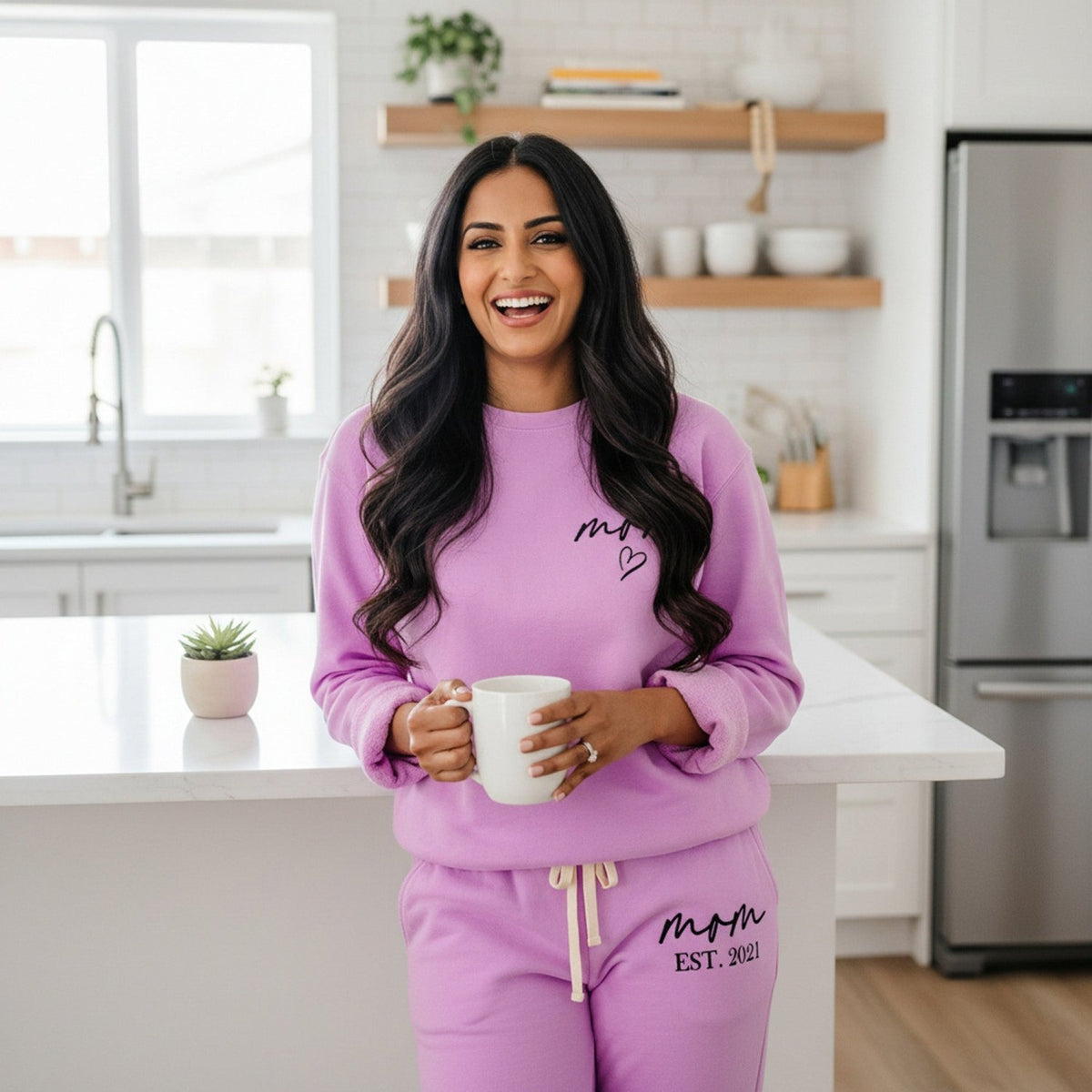 Comfort Colors Personalized Mom Lounge Set, Custom Loungewear Gift for Her and Mother’s Day - Gifts Are Blue
