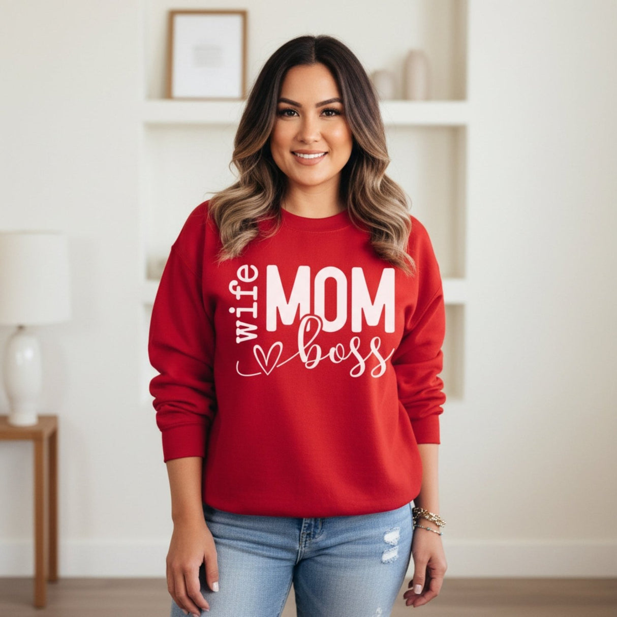 Funny Wife Boss Mom Sweatshirt Gift for Mothers Day - Gifts Are Blue