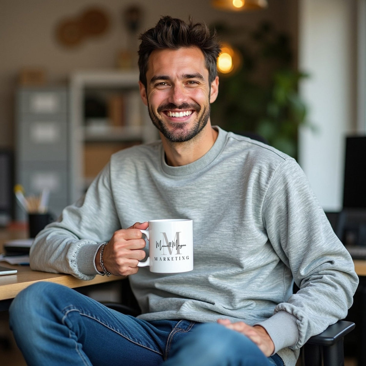 Custom Company Coffee Mug with Business Logo Size 11oz and 15oz - Gifts Are Blue