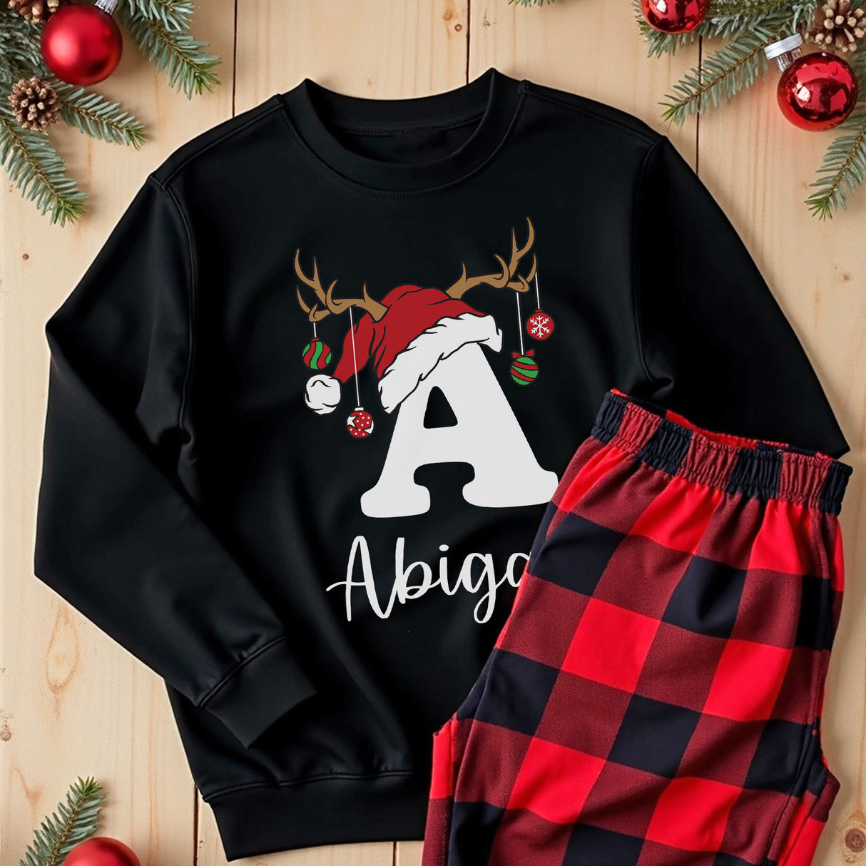 Family Christmas shirts and pajama set. Personalized Christmas sweaters for the holidays.