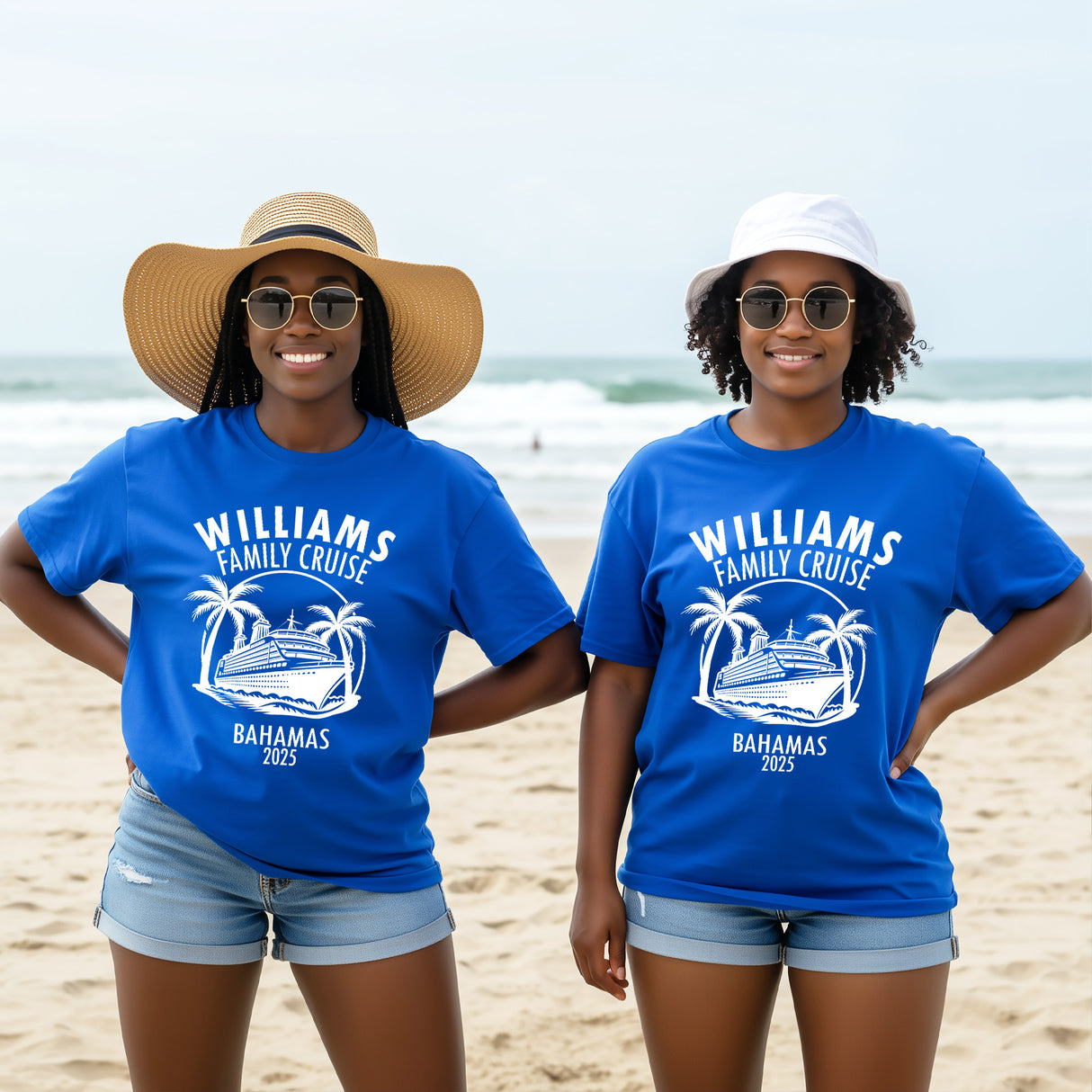 Personalized cruise shirts for group trips, perfect for matching outfits on a cruise or vacation.