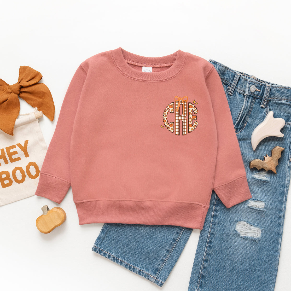 Pocket Personalized Fall Monogram Sweatshirts for Girls, Cute Fall Sweaters