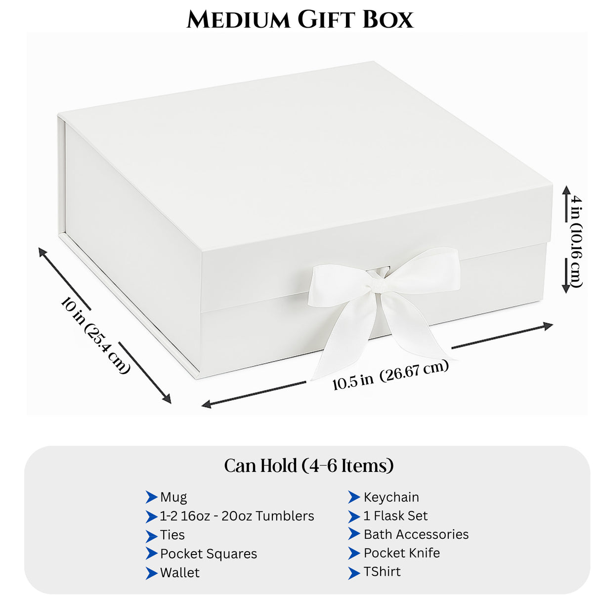 Multi Design Personalized Empty Christmas Gift Boxes w Magnetic Lid, Bow and Crinkle Paper