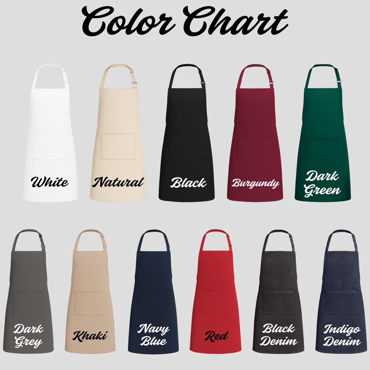 Chef Hat w Name Personalized Apron w Pocket, Custom Gifts for Dad and Grandpa