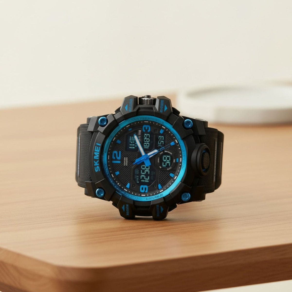 SKMEI Mens Military Waterproof Dual Display Watch with Gift Box - Gifts Are Blue