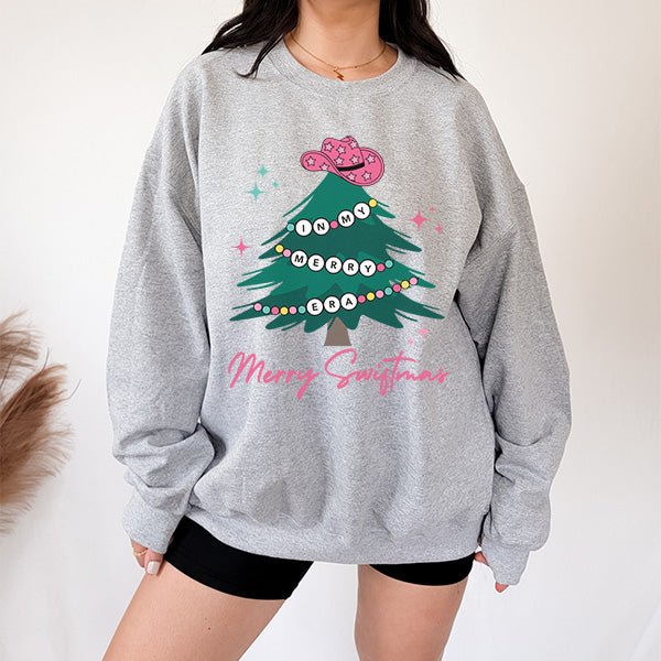 Merry Swiftmas Friendship Bracelet Christmas Sweatshirt for - Gifts Are Blue