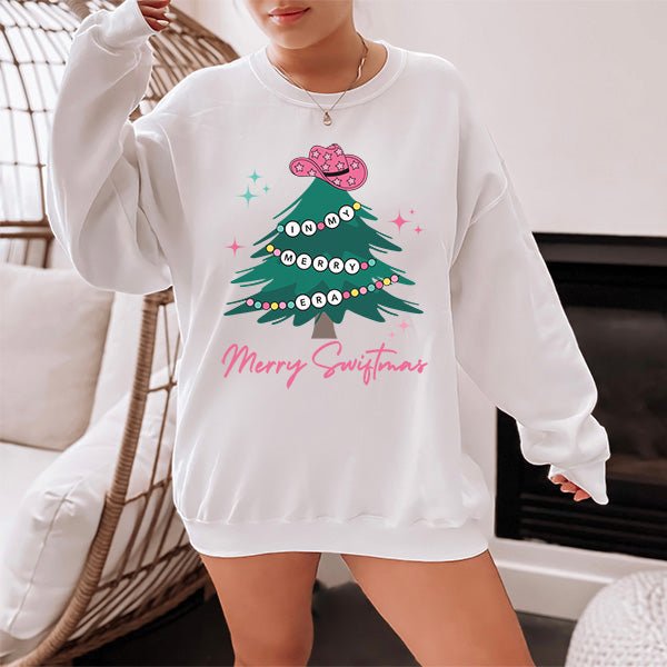 Merry Swiftmas Friendship Bracelet Christmas Sweatshirt for - Gifts Are Blue