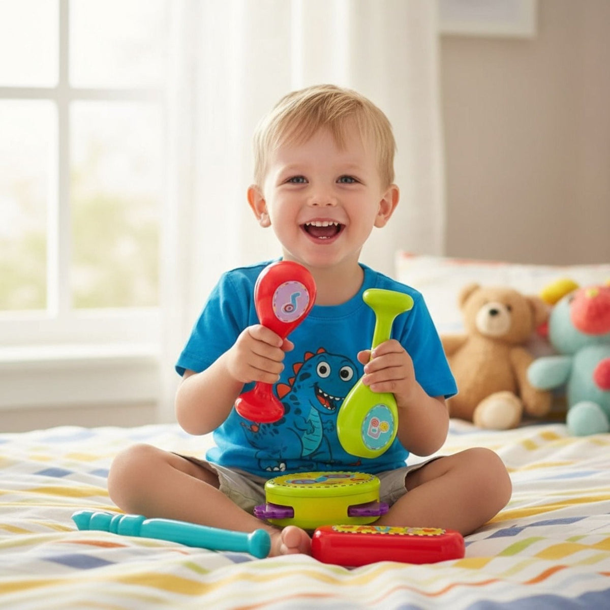 Mini Explorers Little Musician 5 Piece Band Kit, Multiple Instruments, Ages 2+ - Gifts Are Blue