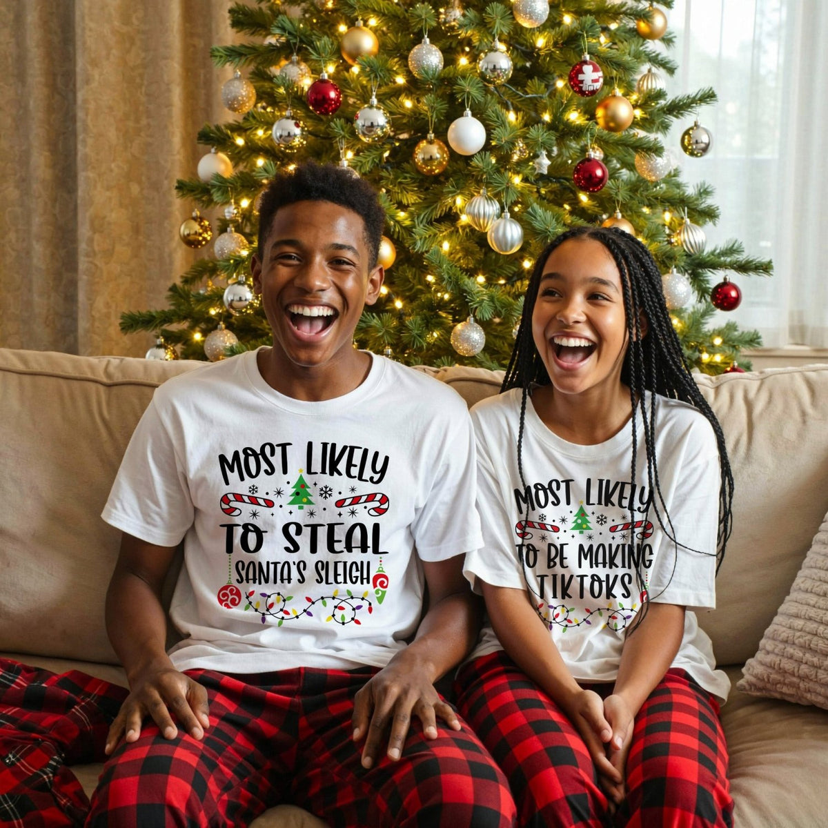 Funny Most Likely to Christmas Shirts for Family, Kids, Friends and Groups - Gifts Are Blue