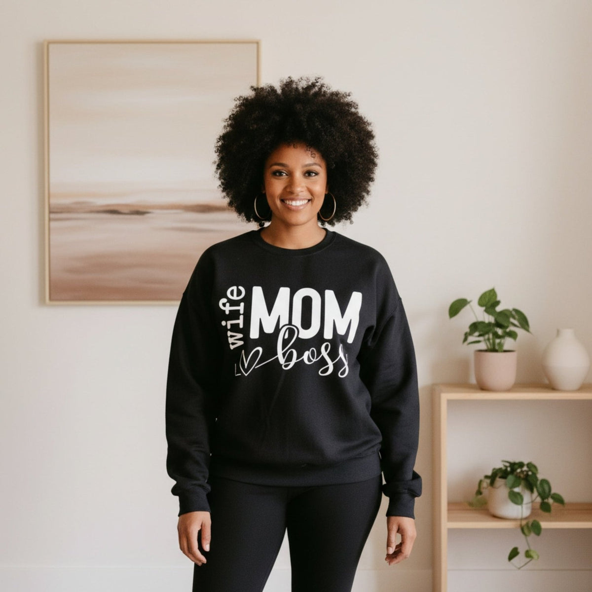 Funny Wife Boss Mom Sweatshirt Gift for Mothers Day - Gifts Are Blue