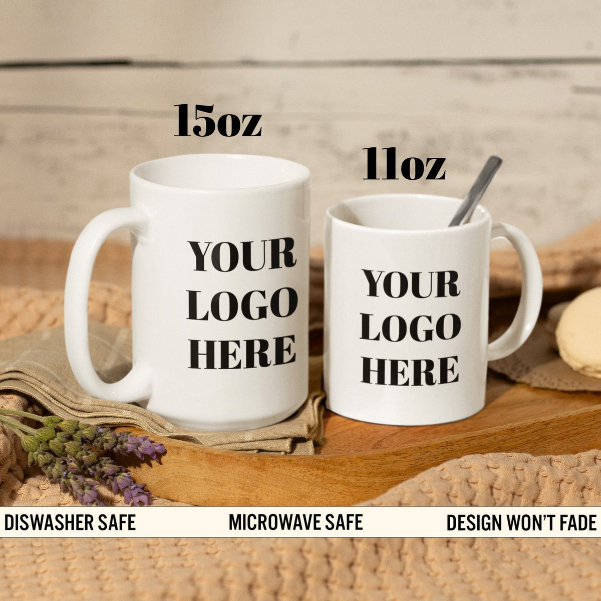 Custom Company Coffee Mug with Business Logo Size 11oz and 15oz - Gifts Are Blue