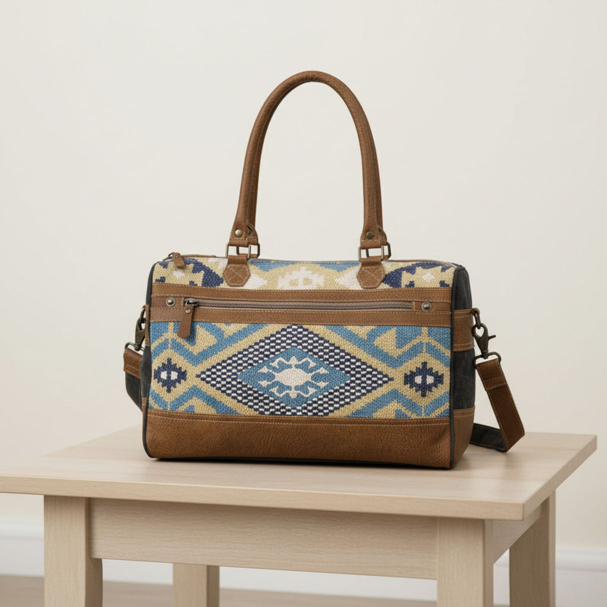 Myra Bags Aqua Appeal Messenger Bag, Blue, Medium