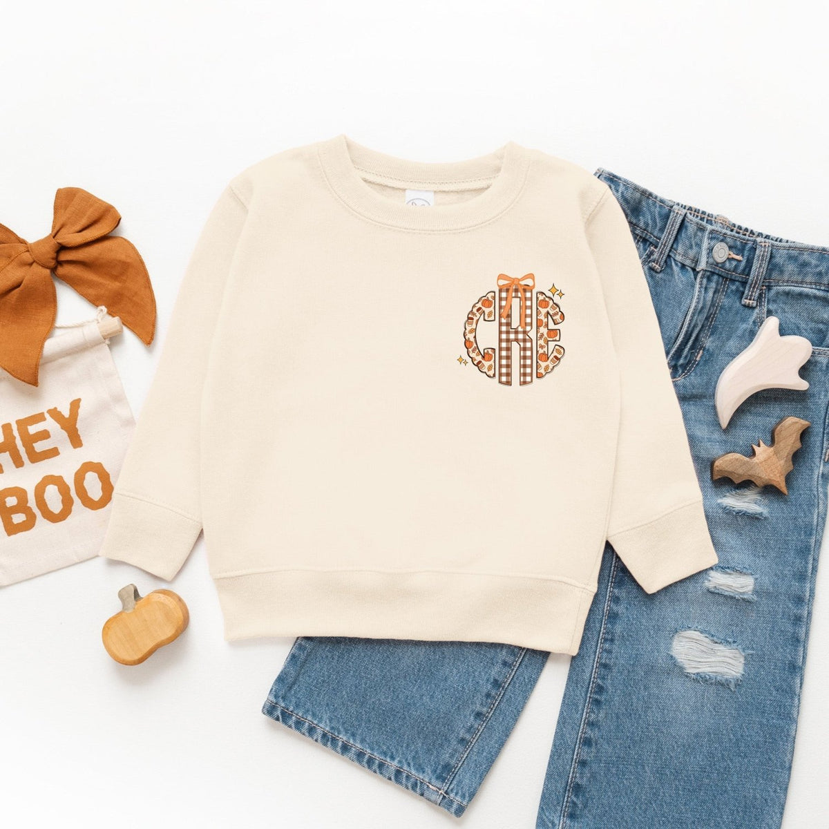 Pocket Personalized Fall Monogram Sweatshirts for Girls, Cute Fall Sweaters - Gifts Are Blue