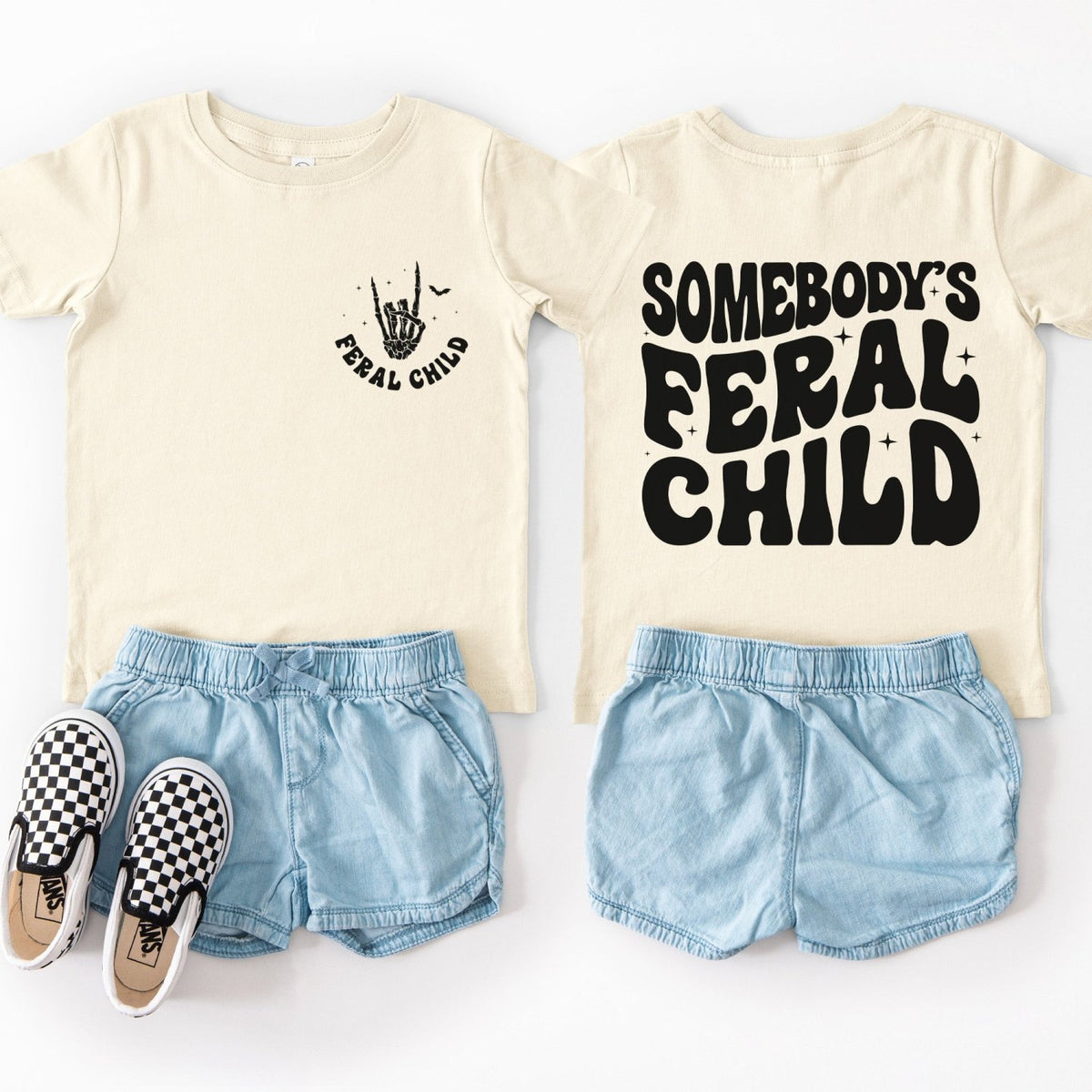 Somebody's Feral Child Shirt for Kids and Teens, Funny Halloween Shirts - Gifts Are Blue
