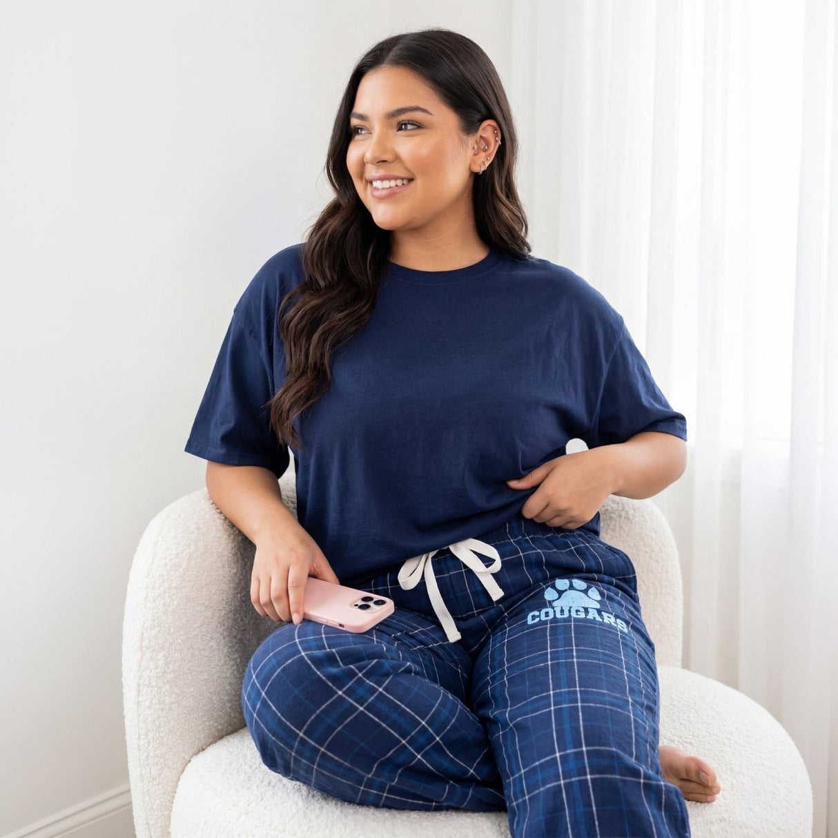 Custom College Pajama Pants for Women, Personalized PJ Pants for College Students - Gifts Are Blue