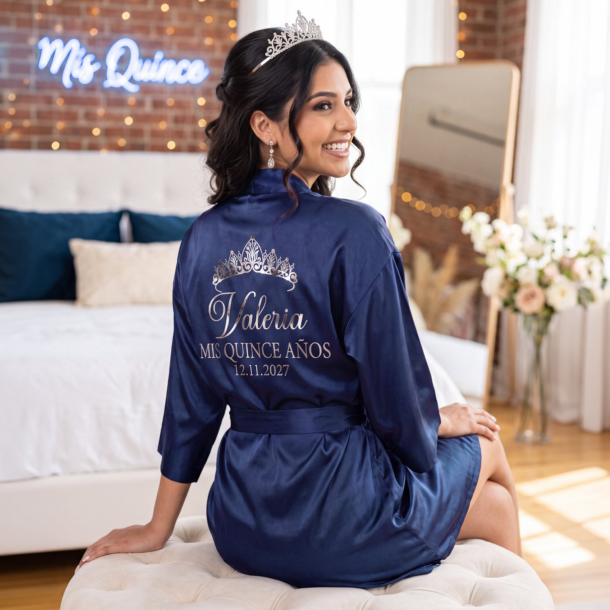 Classic Princess Quince Robe Personalized, Quinceanera Gift