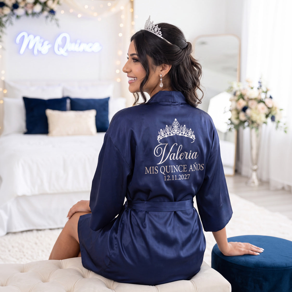 Classic Princess Quince Robe Personalized, Quinceanera Gift