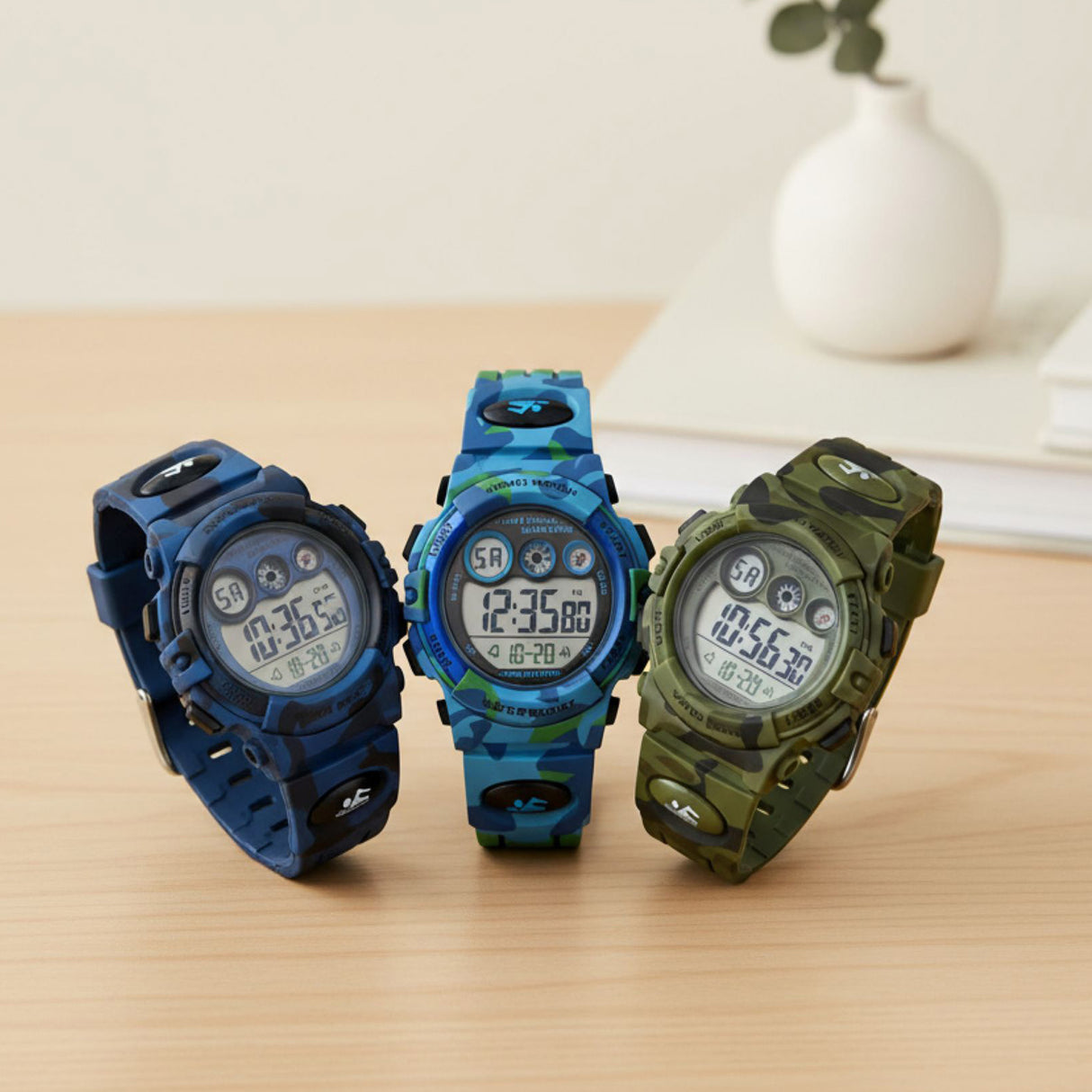 Boys Digital Military Sports Watch, 50M Water Resistant, 7 to 11 year olds, w Gift Box