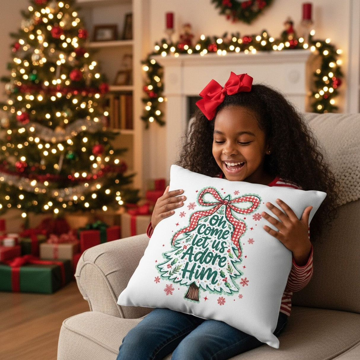Multi Design Christmas Pillows for Couch, Set of 2, 3, and 4, Holiday Decoration - Gifts Are Blue