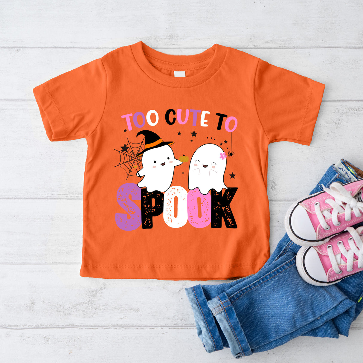 Orange Halloween shirts for girls.