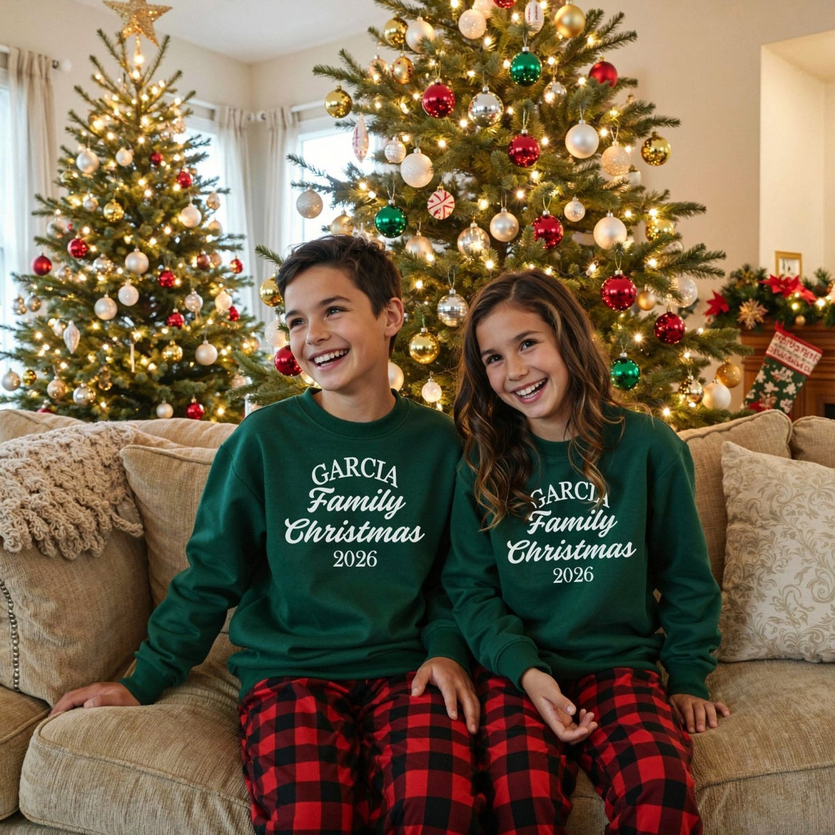 Classic Matching Family Christmas Pajamas Set for Kids and Adults - Gifts Are Blue