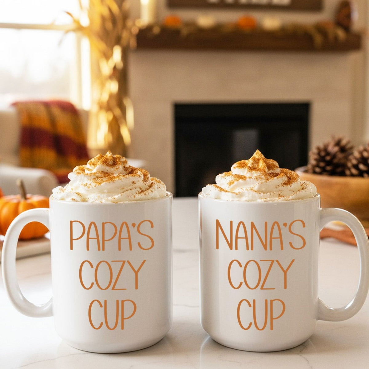 Minimalist Fall Sayings Custom Thanksgiving Mugs for Family, Autumn Coffee Cups - Gifts Are Blue