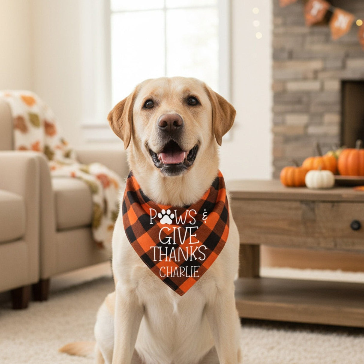 Funny Thanksgiving Sayings Personalized Cat and Dog Bandanas with Name - Gifts Are Blue