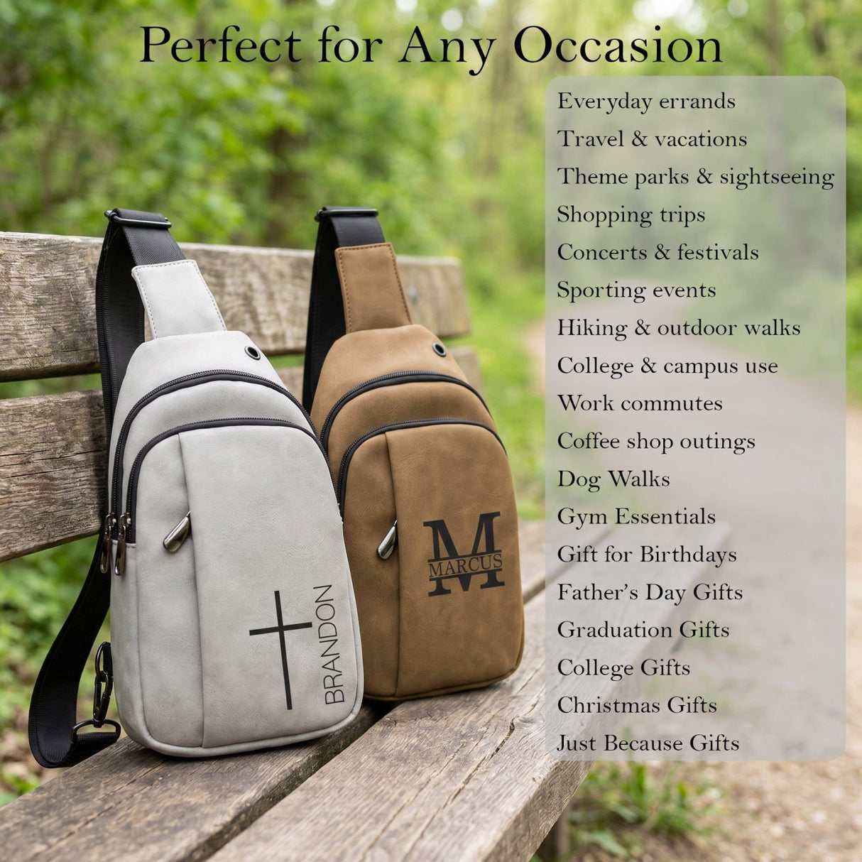Explorer Custom Sling Bags for Men Engraved with Monogram or Name - Gifts Are Blue