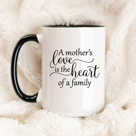 Sentimental coffee mug for mom featuring A Mother's Love, perfect Mother's Day gift for her.