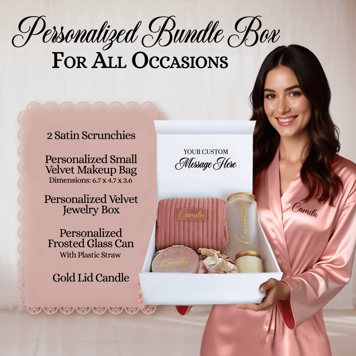 Personalized Gift Sets for Her, Bridesmaid Proposal Box Gifts, Gifts for Bride to Be - Azalea Bundle - Gifts Are Blue