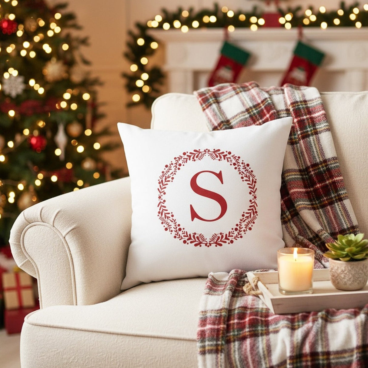 Multi Design Christmas Pillows for Couch, Set of 2, 3, and 4, Holiday Decoration - Gifts Are Blue