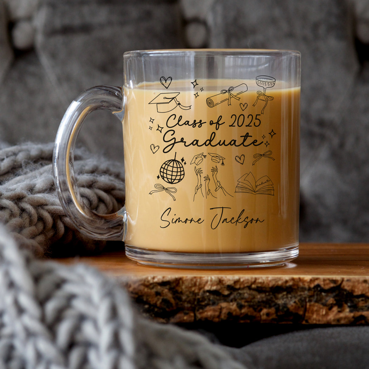 Personalized Graduation Coffee Mug with Name and Class of 2025 Ideal Gift for Her.
