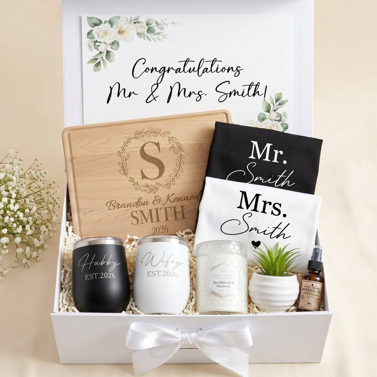 Happily Homemade Gift Box for Couples - Initial Wreath Edition - Gifts Are Blue