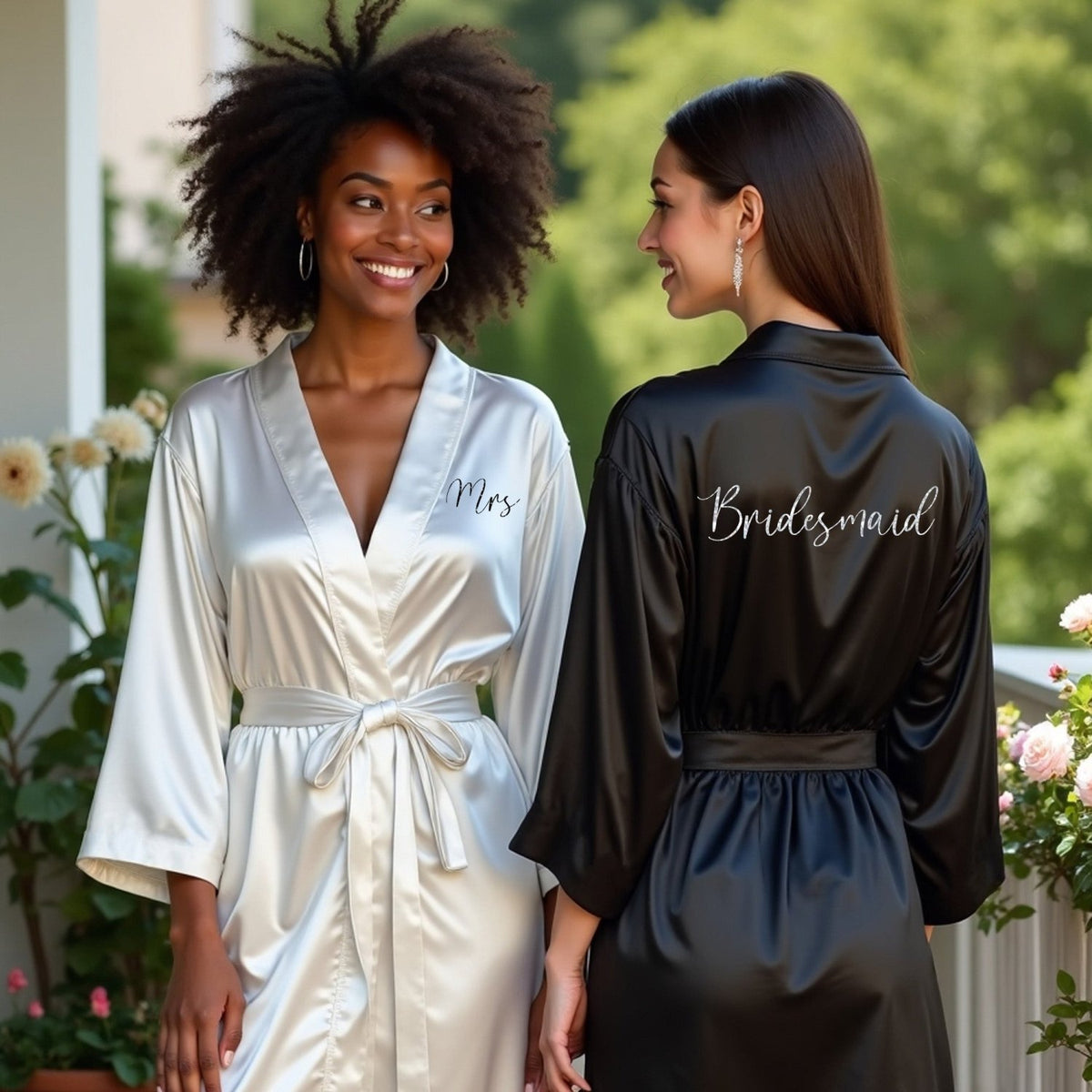Personalized bridesmaid robe for wedding and bridal shower.