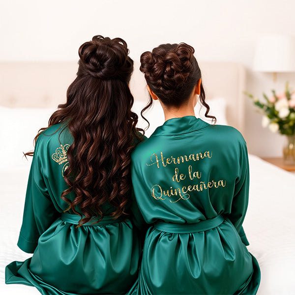 Pretty and Simple Personalized Mis Quince Robes with Name and Date