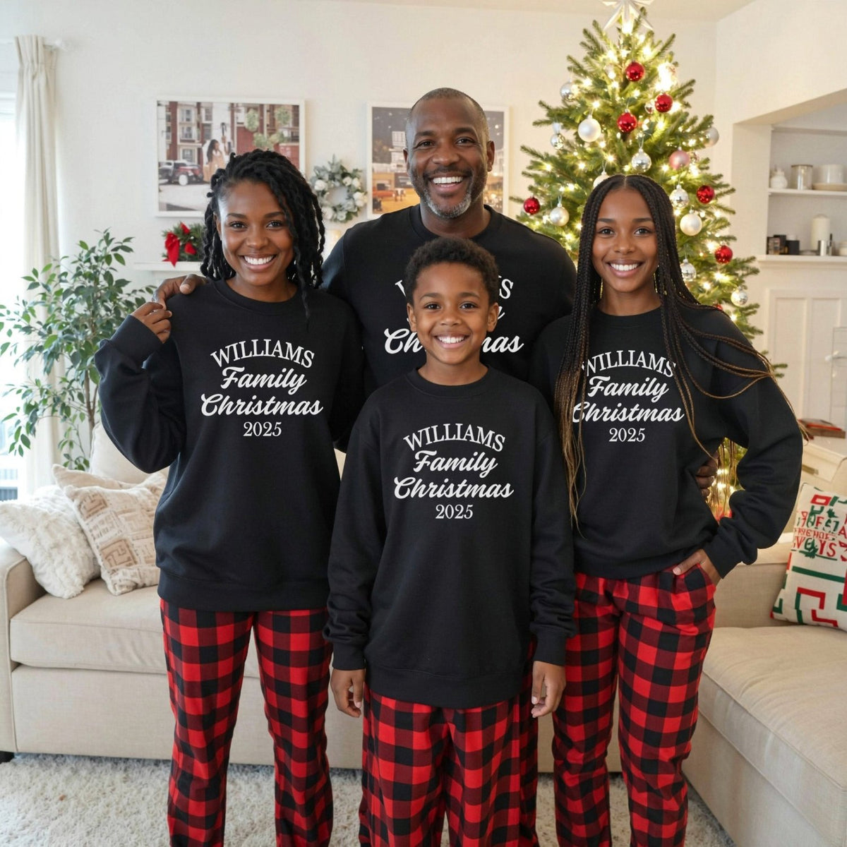 Classic Matching Family Christmas Pajamas Set for Kids and Adults - Gifts Are Blue