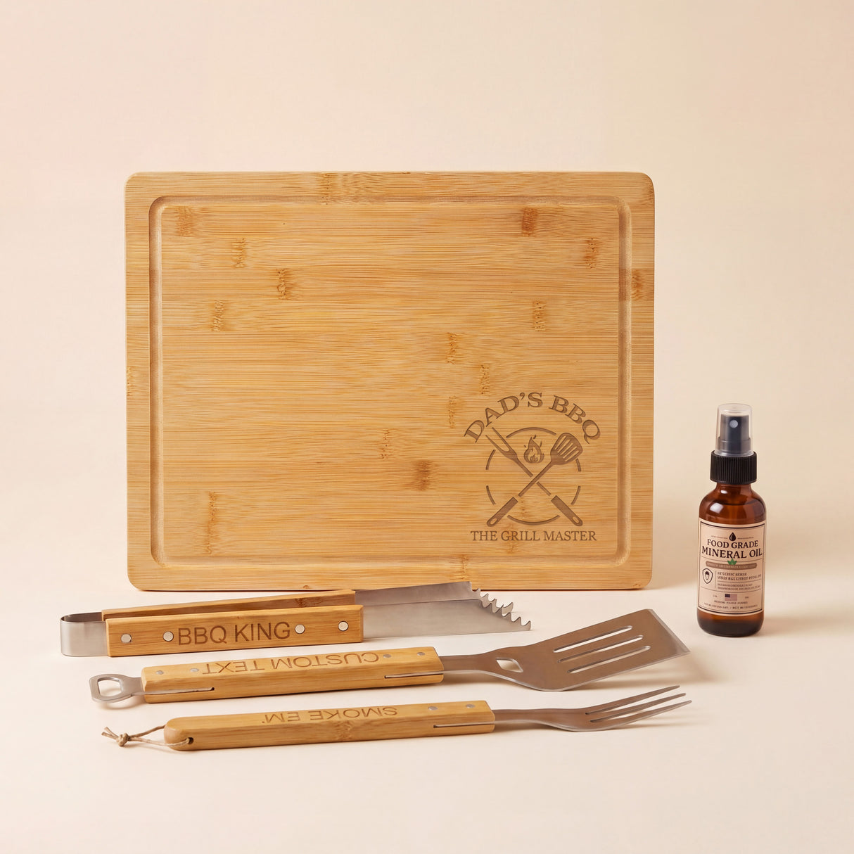 The Ultimate Grill Master BBQ Gift Basket for Men with Custom Cutting Board