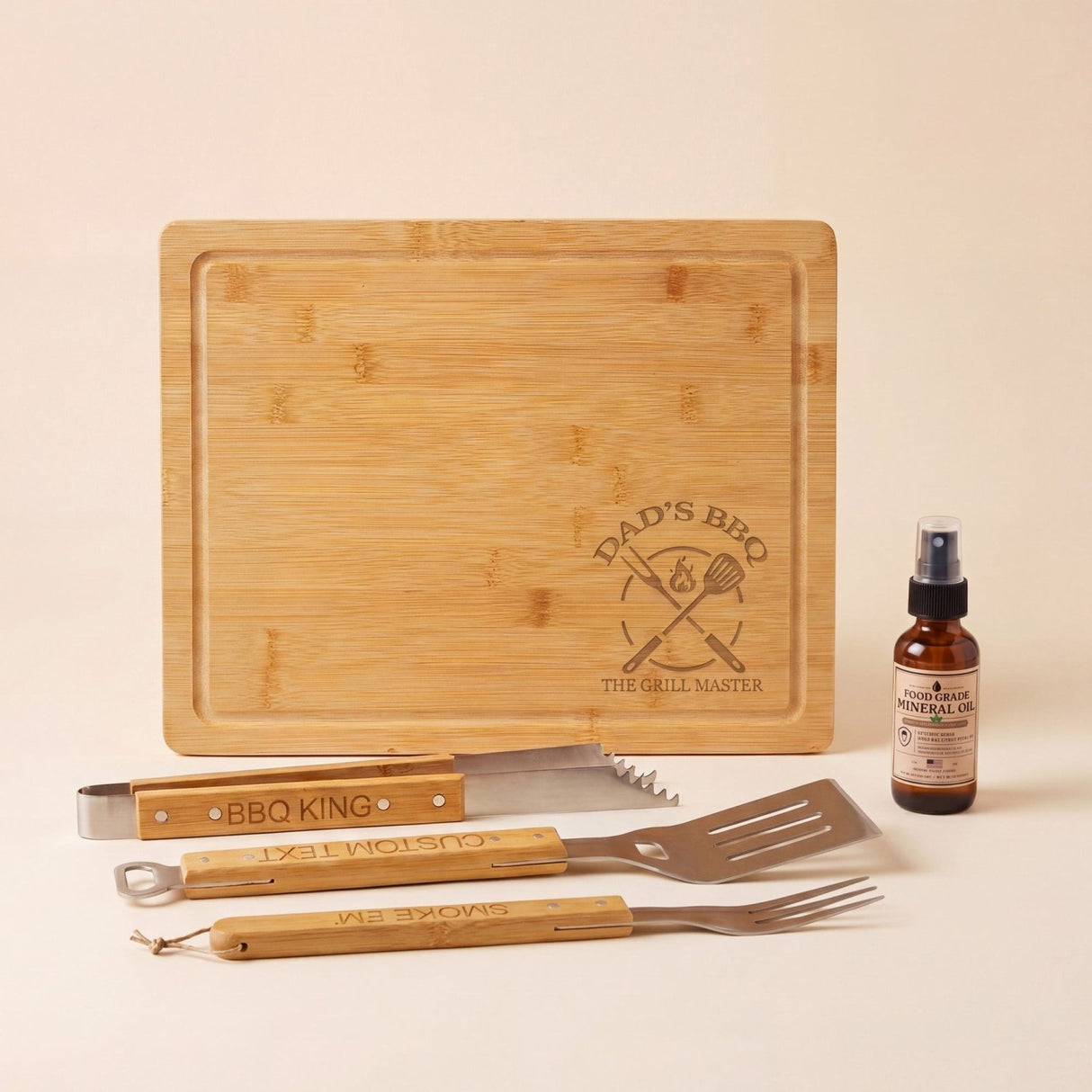 The Ultimate Grill Master BBQ Gift Basket for Men with Custom Cutting Board - Gifts Are Blue